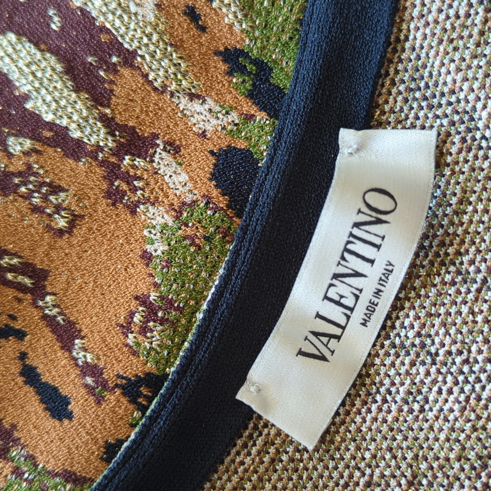 VALENTINO A-LINE HEAVY KNIT METALLIC MINI DRESS EUC - Picture 7 of 10